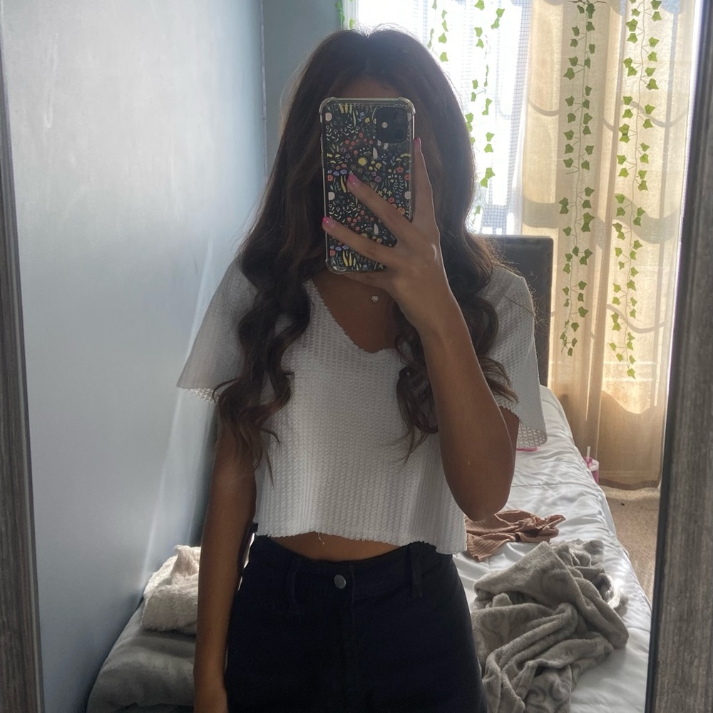 Flowy oversized v-neck top